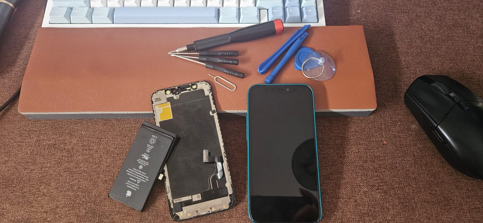 Old parts removed during disassembly